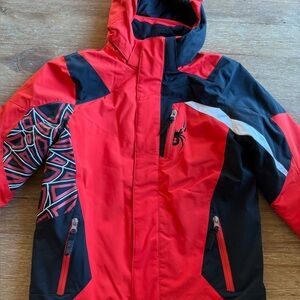 Spyder Red and Black Hooded ski Jacket